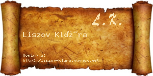 Liszov Klára névjegykártya
